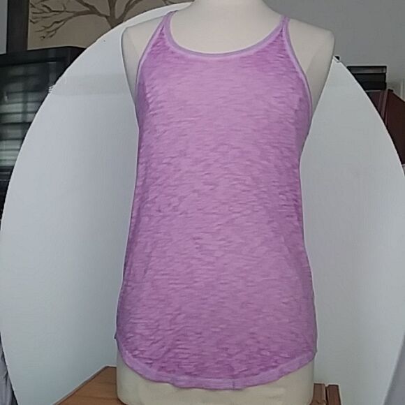 SO Brand Tank Top Racer Back Heathered Purple Burn Out - Picture 1 of 11